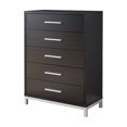thumbnail image 2 of Benzara BM187015 Five Drawers Wooden Chest with Metal Bar Handles, Brown & Silver - 43 x 31.75 x 15.25 in., 2 of 7