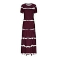 thumbnail image 5 of PuLe 【New】 Summer Short Sleeve Dress Women's Fashion Printed Short Sleeve Round-Neck Ankle Dress, 5 of 5