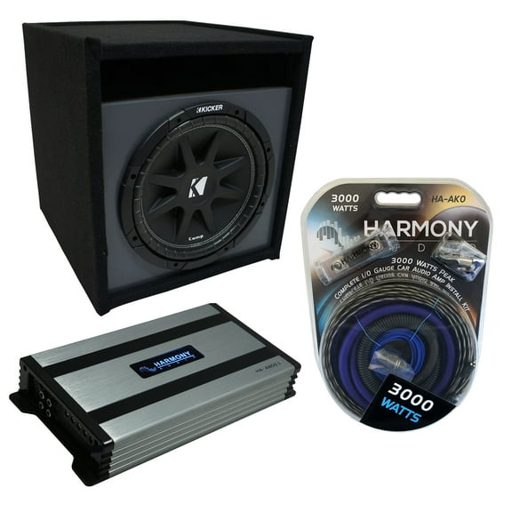 Universal Car Stereo Paintable Ported 15" Kicker Comp C15 Sub Box HA-A800.1 Amp