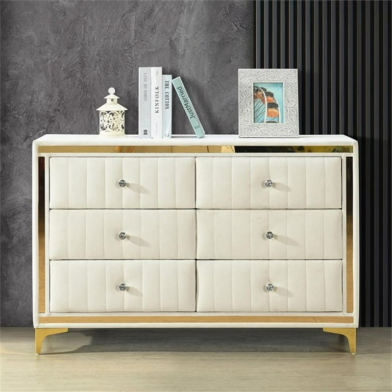 cream white dresser Madison Park Signature Beckett Large Dresser, Antique Cream color
