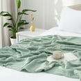 thumbnail image 5 of Carriediosa 100% Cotton Muslin Throw Blanket Gauze Blankets for Adults Soft Throws for Bed and Couch, 50" x 70" Sage Green, 5 of 7