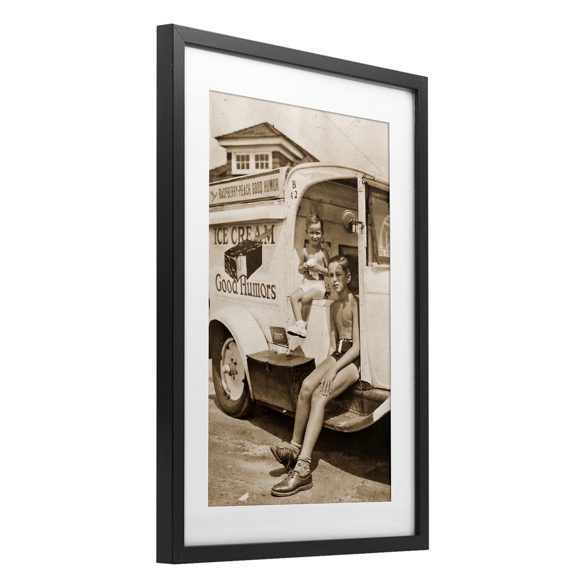 Stupell Industries Vintage Ice Cream Truck Black Framed Print Under Glass, design by Grotto Studios