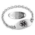 thumbnail image 1 of MedicEngraved Stainless Steel Custom Medical Alert Bracelet - 5mm Oval Link, 1 of 8