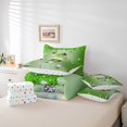 thumbnail image 4 of Frog Bed in a Bag Queen Comforter Set 7 Piece,Green Sequin Fluid Art Bedding Set,Crystal Diamond Comforter and Sheet Set Coastal Reptile Bed Set,Nautical Sea Animal Room Decor, 4 of 5