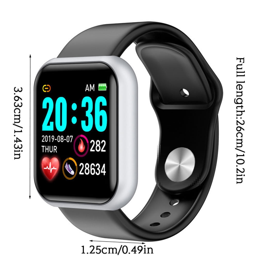 Petulance Ontbering bubbel 1pc Square Dial Heart Rate Calories Smart Watch Remote Camera Control Sleep  Tracking Fitness Wristwatch Multiple Language Wristband Black - Walmart.com