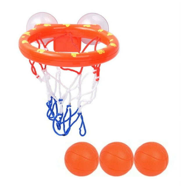 Juguetes de baño, juego de pelotas de aro de baloncesto para bañera para niños pequeños con ventosa fuerte, fácil de instalar
