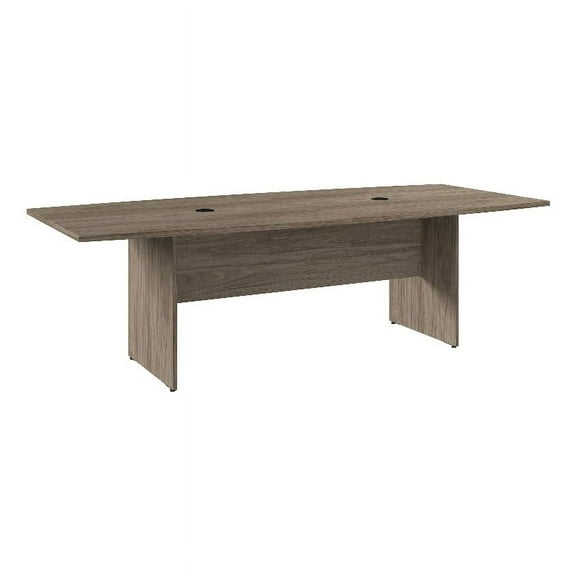 BBF 96"W Boat Shaped Engineered Wood Conference Table in Modern Hickory Brown