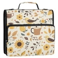 thumbnail image 5 of FORMRS Zipper Binder with Shoulder Strap 2-inch Ring 500 Sheet Capacity File Bag, Beige Birds Floral, 5 of 5