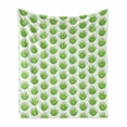 thumbnail image 1 of Agave Soft Flannel Fleece Blanket, Digital Illustration of Cactus Exotic Plant Motifs Print on Plain Backdrop, Cozy Plush for Indoor and Outdoor Use, 60" x 80", White and Lime Green, by Ambesonne, 1 of 6