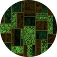 thumbnail image 1 of Ahgly Company Indoor Round Patchwork Green Transitional Area Rugs, 5' Round, 1 of 4