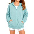 thumbnail image 5 of Ruyang Kids Zip Up Hoodie Long Sleeve Sweatshirt Solid Loose Fit Sweatshirt Jacket Trendy Windproof Coat Fall Winter Warm Outerwear, 5 of 9