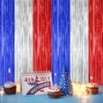 thumbnail image 6 of Red White and Blue Decorations Streamers Patriotic Foil Fringe Curtains Photobooth Props Party Backdrop for USA Themed Olympics Election Veterans Day 4th of July Decorations,6.56 ft, 6 of 9