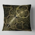 thumbnail image 2 of Designart Yellow Metallic Fabric Pattern - Abstract Throw Pillow - 16x16, 2 of 5