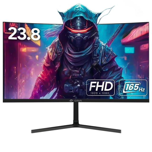 Monitor CRUA Curvo Gaming de 24 pulgadas, 144 Hz, FHD 1080P Freesync
