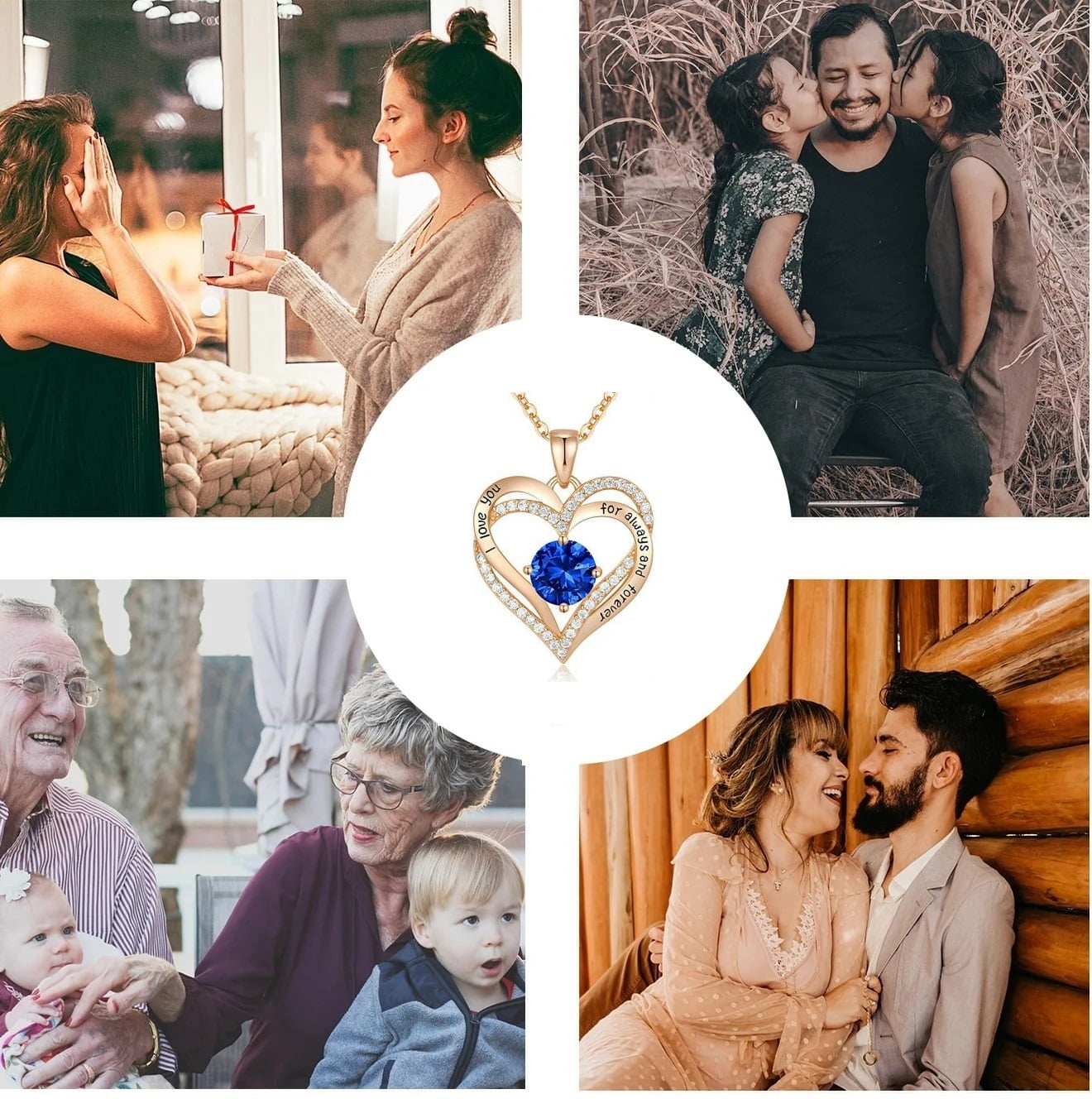 HESHPAWS Love Pendant 925 Sterling Silver Necklaces for