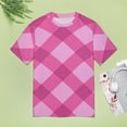 thumbnail image 5 of Diamond Grid Pattern T-Shirts Casual T-Shirt Short Sleeve Women Trendy Tshirt Beach Custom Tops, 5 of 5