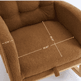 thumbnail image 6 of Nursery Rocking Chair with Footrest,Teddy Upholstered Rocking Chair with High Back and Side Pocket,Accent Armchair with Rubber Wood Legs for Living Room Bedroom,Caramel,38.36"Wx26.77"Lx39.76"H, 6 of 8