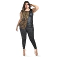 thumbnail image 1 of Blusa sin manga 2 texturas Roman Fashion /Tallas Extras, 702 (Print /Cafe) cafe 38, 1 of 6