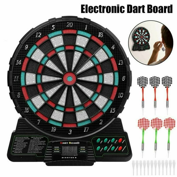 Electronic Tip Dartboard Set with Darts for Game Room with 6