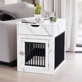 thumbnail image 2 of Pefilos 27" 2-In-1 Dog House with Drawer and Wired Wireless Charging, Indoor Dog Crates, Wooden Pet Dog Cages, White, 2 of 7