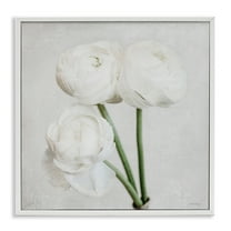 Stupell Industries Charming Peony Trio Botanical & Floral Painting White Framed Art Print Wall Art, 24 x 24