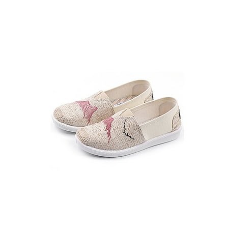 

Crocowalk Womens Flats Comfort Loafers Linen Casual Shoe Ladies Walking Shoes Driving Breathable Slip-On Pink 7.5