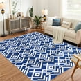 thumbnail image 2 of Washable Modern Area Rug, Soft Moroccan Geometric Rugs for Living Room, Ultra-Thin Low Pile Large Carpet for Bedroom, Stain Resistant Non Slip Indoor Floor Mat for Dining Room, 5*7/8*10/9*12 ft, 2 of 7