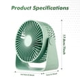 thumbnail image 5 of Small Room Air Circulator Fan, 3 Speeds 360° Rotation Table Fan, 30 db Low Noise, USB Rechargeable for Bedroom, Office, Travel, Camping, 5 of 7