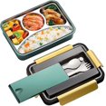 thumbnail image 1 of 304 Fiambrera 4 en 1 con cubiertos, Speyang Bento Box a prueba de fugas, Caja Bento de acero inoxidable, Cajas Bento con cuchara a prueba de fugas, Fiambrera para niños y adultos, 1 of 5