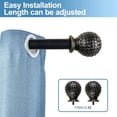 thumbnail image 3 of Urbanest Adjustable Single Curtain Rod Set Copper Tola Finials – 1 - Inch Diameter, With Black Rod, 84–120 Inches, 3 of 6