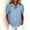 Light Blue, variant on Womens Shirts Denim Puff Sleeve Washed Button Up Work Spring Summer T Shirts for Women Black L