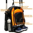 thumbnail image 6 of Ksports Baseball Bag Orange Backpack for Baseball, T-Ball & Softball Gear for Youth & Adults – Holds Bats, Helmet, Gloves with Shoe Compartment & Fence Hook, 6 of 7