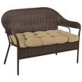 thumbnail image 4 of Jordan Manufacturing 44" x 18" McHusk Birch Beige Crosshatch Rectangular Tufted Contoured Crosshatch Outdoor Wicker Settee Bench Cushion, 4 of 13