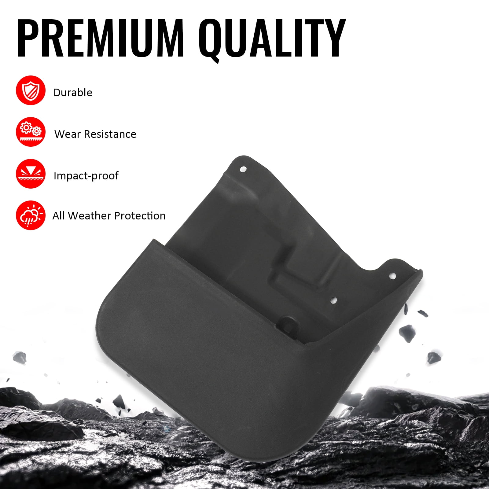 Ikon Motorsports 4PCS Front Rear Mud Flaps Wheel Arch Splash Guards MudFlaps For 2022-2026 Toyota Tundra, PP Polypropylene 76621 76622 76625 76626