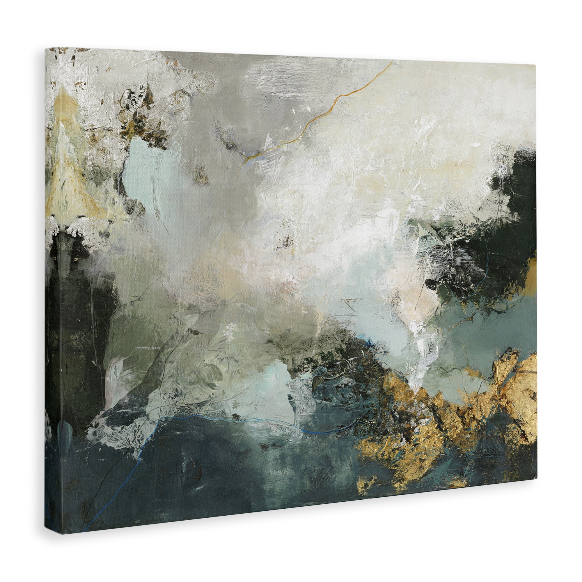 Stupell Industries Stormy Dark Abstraction Abstract Painting Wrapped Canvas Art Print Wall Art, 20 x 16