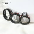 thumbnail image 3 of 3pc His and Hers Wedding Ring Sets Couples Rings Black Gold Plated Red Ruby Cz Titanium band, 3 of 7