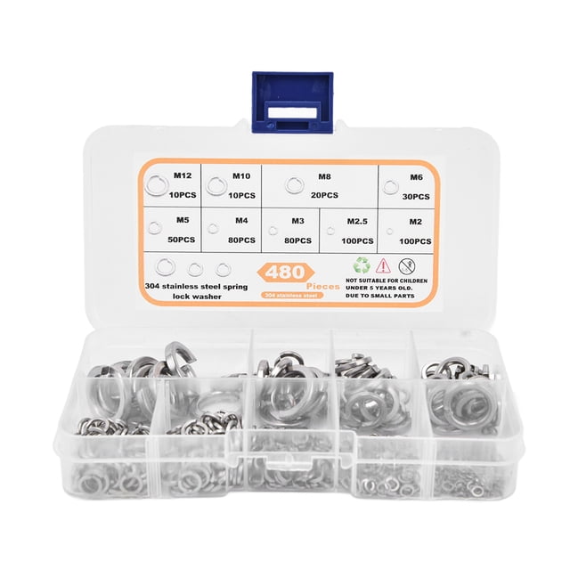 Laveuse Plate, 480 Pcs Laveuse Plate en Acier Inoxydable Laveuse Plate en Acier Inoxydable Kit de Laveuse Plate Fiable et Durable
