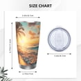 thumbnail image 4 of Daiia Tropical Sunset Beach Scene Printed 20oz Insulated Coffee Cup with Straw Topper, Fully Spill Proof Travel Coffee Mug, Stainless Steel Tumbler for Work Home Outdoor Car-Without Straw, 4 of 8