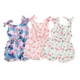 thumbnail image 3 of Xingqing Enfant en Bas Âge Bébé Filles Fleur Impression Bretelles à Poitrine Simple Romper, 3 of 10