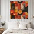 thumbnail image 2 of Wall Art Prints, Red Orange Geometric Framed Canvas Prints for Bedroom Living Room Bathroom Office, Vintage Oil Painting Abstract Art Gallery Wrap Wall Art Poster for Gifts Home Decor 24"x24", 2 of 9