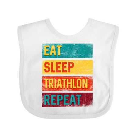 

Inktastic Running Eat Sleep Triathlon Repeat Gift Baby Boy or Baby Girl Bib