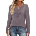 thumbnail image 5 of ZANKLEY Boho Tops for Women Blouses Dressy Casual V Neck Long Sleeve Shirts Fall Outfits Trendy Vacation Clothes, 5 of 8
