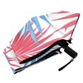 thumbnail image 5 of Blue Red Palm Tree Leaves All Weather Umbrella Triple Folding Parasol 6 Ribs UV Protection Portable, 5 of 8