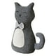thumbnail image 3 of Lindo tope de puerta decorativo de tela con forma de gato de peluche, para el hogar o el hotel. con pajarita, 3 of 9