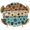 turquoise, variant on Elastic Fitted Round Tablecloth, Sage Green Brown Waterproof Stretch Table Cover for 45"-54" Tables, Farmhouse Dog Paw Vintage Washable Outdoor Tablecloths for Patio, Picnic, Camping