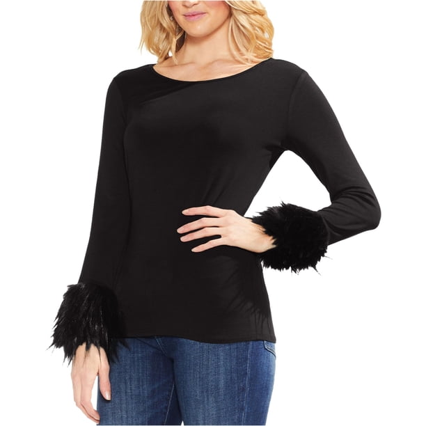 Blusa de piel sintética Vince Camuto para mujer negro mediano Pullover