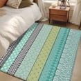 thumbnail image 3 of Area Rug 48×72in, Teal Green Bohemian Geometric Floor Carpet Living Room Rug, Abstract Stripe Southwestern Non-Slip Welcome Mat Indoor Rugs for Bedroom Dining Room, 3 of 9