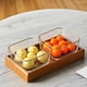 thumbnail image 5 of Cuencos para servir divididos con bandeja de madera, plato para frutos secos, cuencos decorativos multiusos para frutos secos, pasteles, postres y ape, 5 of 9