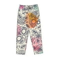 thumbnail image 4 of Disketp Skull And Flowers Print Women'S Comfy Pajama Pants Casual Drawstring Palazzo Lounge Wide Leg Pants, 4 of 9