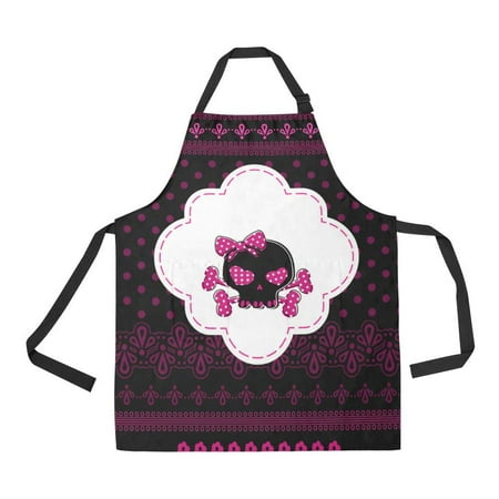 ASHLEIGH Kitchen Aprons Cute Skull Adjustable Bib Apron with Pockets for Women Men